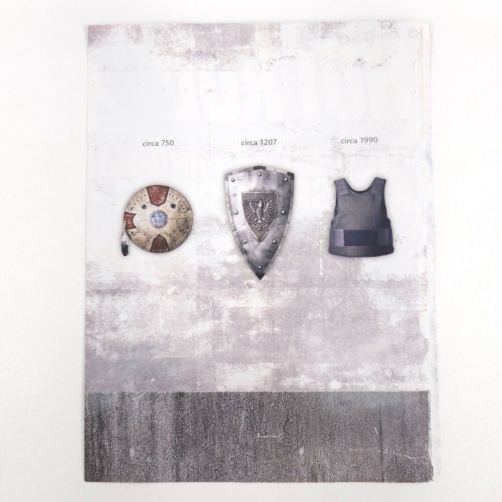 VTG Police Body Armor Advertising Print Ad Garage Wall Art Tactical Shield Decor